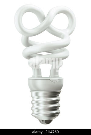 Symbole de l'infini Light bulb isolated over white background Banque D'Images