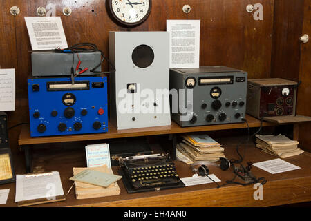 L'Antarctique, l'Île Goudier, Port Lockroy en musée, à la salle radio Banque D'Images