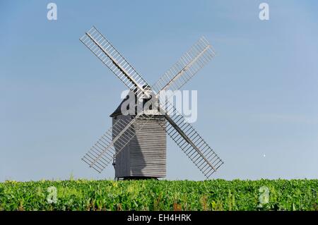 France, Marne, Valmy, moulin de Valmy qui symbolise la victoire française sur les Prussiens lors de la bataille de Valmy en 1792 Banque D'Images