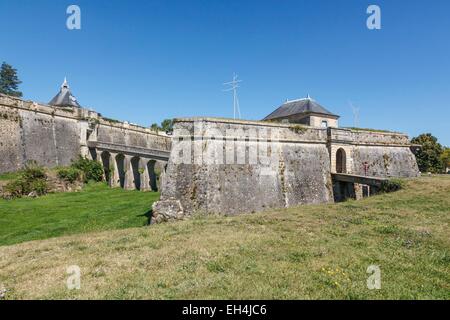 France, Gironde, Blaye, la citadelle, Porte Dauphine, fortifications de Vauban, classées au Patrimoine Mondial par l'UNESCO Banque D'Images