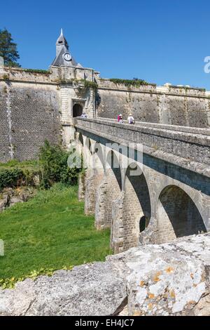 France, Gironde, Blaye, la citadelle, Porte Dauphine, fortifications de Vauban, classées au Patrimoine Mondial par l'UNESCO Banque D'Images