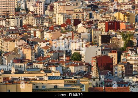 La Turquie, Istanbul, Galata Beyoglu, Istanbul, paysage urbain de district au coucher du soleil Banque D'Images