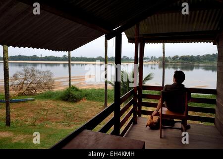 Le Gabon, Moyen-Ogooue Province, Lambaréné, l'ancien hôpital Albert Schweitzer et le fleuve Ogooue, ancien refuge de blanc pour les patients européens Banque D'Images