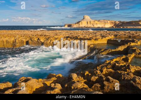 Malte, Gozo, le sel d'Xwenji encore exploité aujourd'hui Banque D'Images