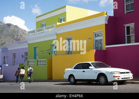 Le quartier de Malay Bo-Kaap communauté et maisons colorées à Cape Town Afrique du Sud Banque D'Images