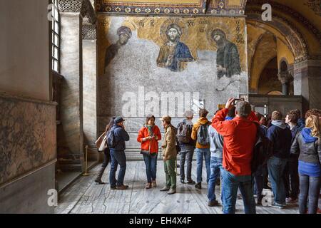 La Turquie, Istanbul, centre historique classé au Patrimoine Mondial de l'UNESCO, le quartier de Sultanahmet, l'Aya Sofya (Sainte-sophie), à l'intérieur de Sainte-sophie Banque D'Images