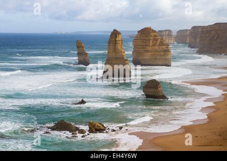 L'Australie, Victoria, Great Ocean Road, Port Campbell National Park, les Douze Apôtres Banque D'Images