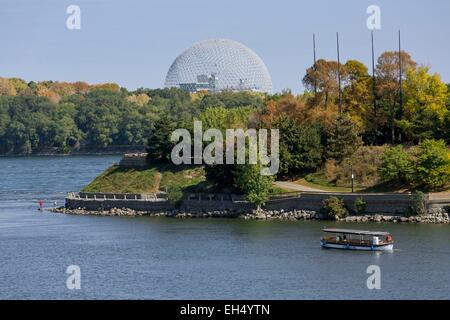 Canada, Québec, Montréal, la ville et le fleuve Saint-Laurent, la Biosphère, iriver, river shuttle Banque D'Images