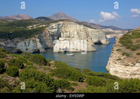 Grèce, les Cyclades, l'île de Milos, Kleftiko Banque D'Images