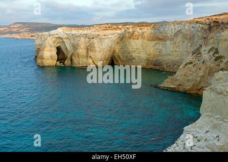 Grèce, les Cyclades, l'île de Milos Sarakiniko, Banque D'Images