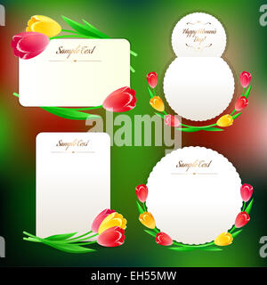 Jeu de cartes de souhaits avec des tulipes Banque D'Images