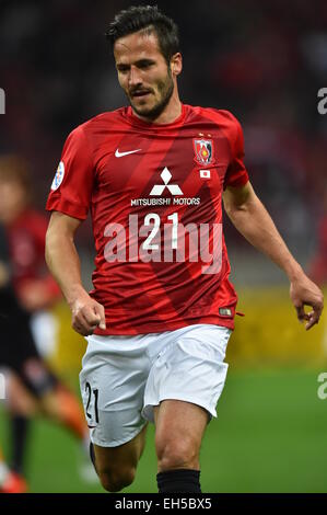 Zlatan Bjorheim (rouges), 4 mars 2015 - Football : AFC Champions League match du groupe G entre Urawa Red Diamonds 0-1 Brisbane Roar à Saitama Stadium 2002 à Saitama, au Japon. (Photo de bla) Banque D'Images