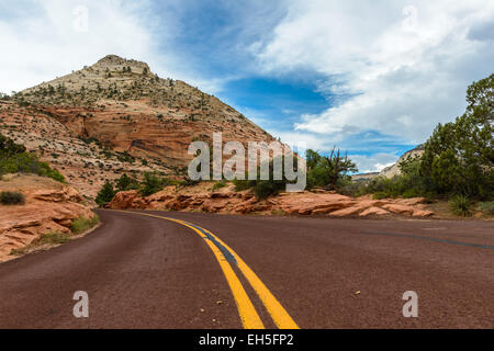 Scenic Route à travers le parc national Zion.Utah Banque D'Images