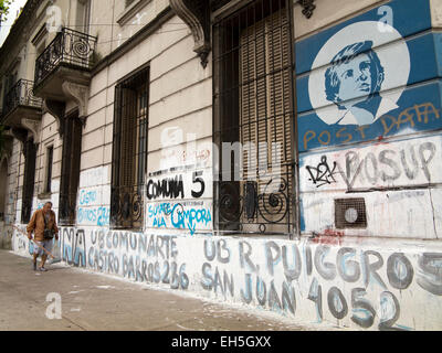 L'ARGENTINE, Buenos Aires, Almagro, Hipolito Yrigoyen, graffiti sur la Casena de Don Bosco Banque D'Images