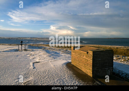 D'INTERPRÉTATION, Duncansby Head, près de John O'Groats, Caithness, Ecosse, Royaume-Uni. À l'égard de la distance tête Dunnett. Banque D'Images