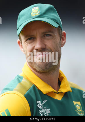 Auckland, Nouvelle-Zélande. 07Th Mar, 2015. AB de Viliers au cours de l'ICC Cricket World Cup 2015 match entre l'Afrique du Sud et le Pakistan à Eden Park, Auckland. Samedi 7 mars 2015. Credit : Action Plus Sport/Alamy Live News Banque D'Images