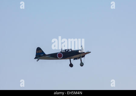 Un Mitsubishi A6M zéro à la 2011 Les Ailes de Camarillo de Camarillo en Californie Air Show Banque D'Images