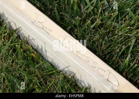 Être Béni est écrit sur un panneau mural. Habitat pour l'humanité la construction de stationnement. Bâtiment maison à Beavercreek Église de Banque D'Images