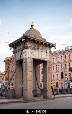 Pont sur la Rivière Fontanka Lomonosov, Saint-Pétersbourg, Russie Banque D'Images