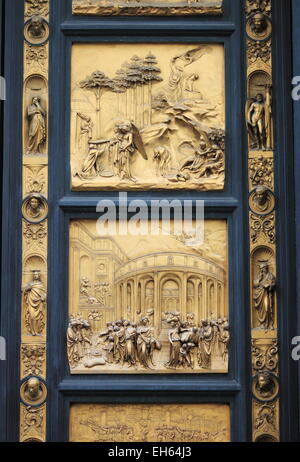 Les portes du paradis dans le Baptistère de Saint-Jean à Florence, Italie Banque D'Images