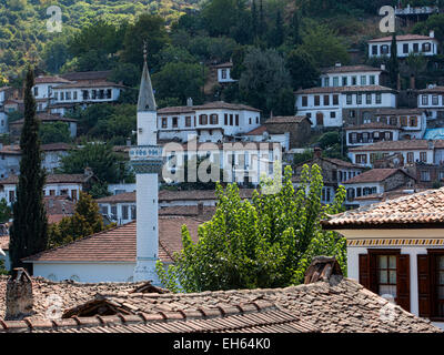 Sirince, Izmir, Turquie Minaret village Banque D'Images