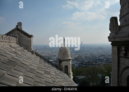 Vue de la basilique du Sacré cœur sur Paris Banque D'Images
