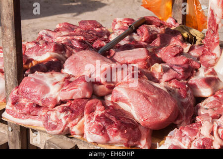 Beaucoup de viande, à un marché à Phu Quoc, Vietnam Banque D'Images