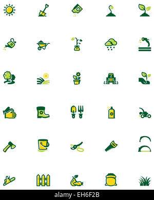 Jardinage Vector icon set Banque D'Images