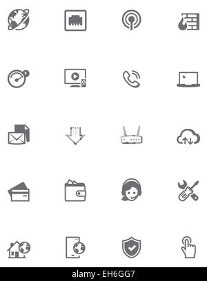 Fournisseur de services internet Vector icon set Banque D'Images