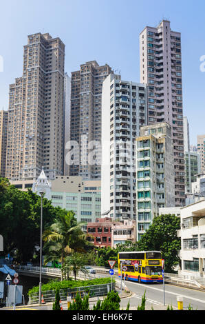 Environnement urbain Mid-Levels, l'île de Hong Kong, Hong Kong Banque D'Images