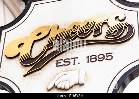 Cheers signe extérieur Cheers Pub et Restaurant, Beacon Street, Boston, Massachusetts, USA Banque D'Images