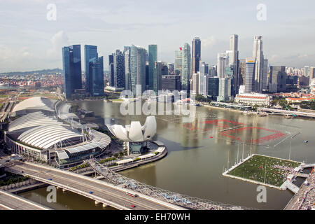 Une vue sur la Marina Bay à Singapour Banque D'Images