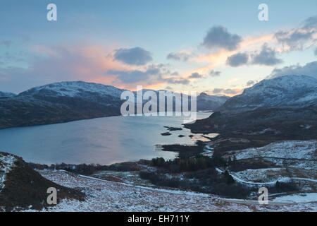 Loch Glencoul en hiver, Sutherland Banque D'Images