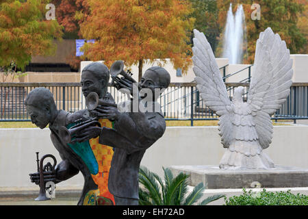 Statue de Buddy Bolden par Kim Dummons, Louis Armstrong Park, New Orleans, Louisiane, USA Banque D'Images