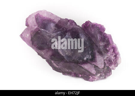 Grande fluorite violet avec cristal de chalcopyrite cristaux micro rugueuse, un spécimen de minéral. Banque D'Images