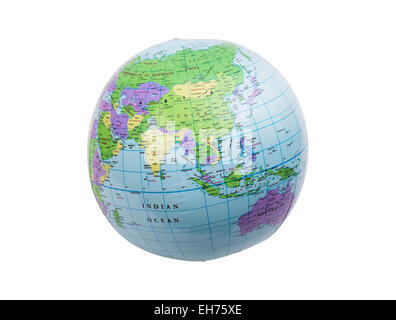 Jouet en plastique gonflés montrant la terre Asie Banque D'Images