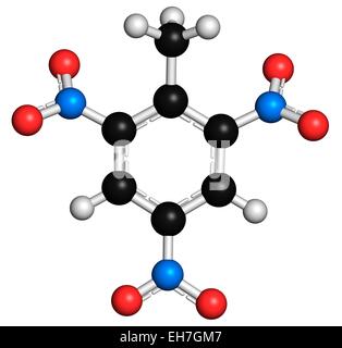 Le trinitrotoluène explosif à grande molécule Banque D'Images
