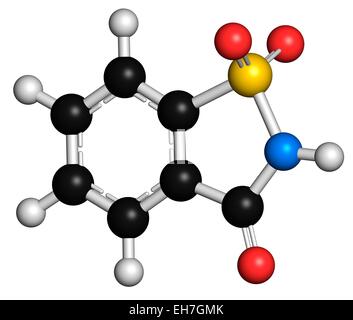 La saccharine édulcorant artificiel molecule Banque D'Images