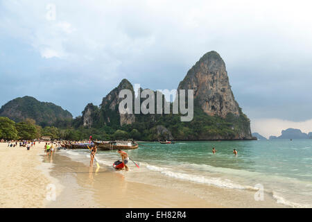 Railay beach, Krabi, Thaïlande, Asie du Sud-Est, Asie Banque D'Images