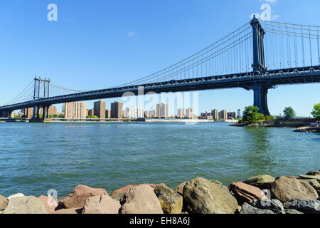 Manhattan Pont enjambant l'East River, New York, États-Unis d'Amérique, Amérique du Nord Banque D'Images