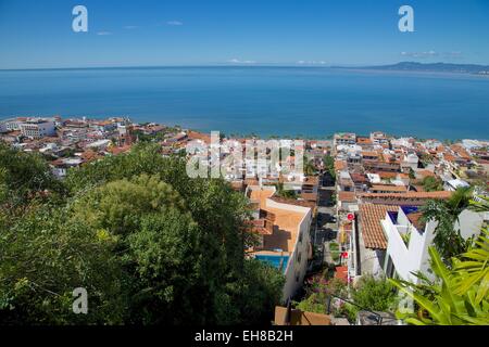 Vue sur le centre-ville, Puerto Vallarta, Jalisco, Mexique, Amérique du Nord Banque D'Images