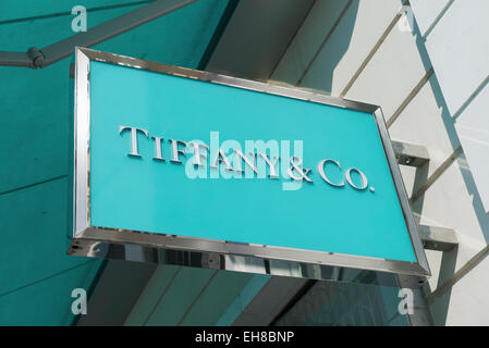 Tiffany store signe, Avenue de Verdun, Nice, Provence, France Banque D'Images