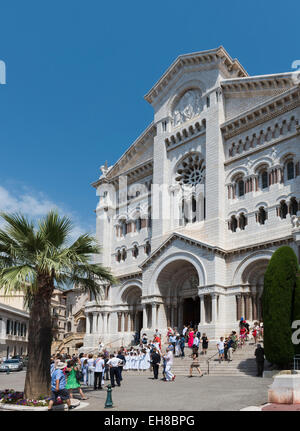 La Cathédrale Saint Nicolas, Monaco, Europe - où Grace Kelly mariée Banque D'Images