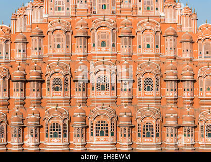 Close-up de façade d'Hawa Mahal (palais des vents), Jaipur, Rajasthan, Inde Banque D'Images