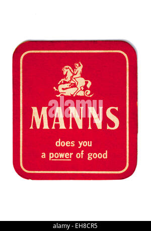 Publicité Vintage Beermat Manns Beer Banque D'Images