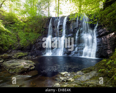 Cascade ESS-na-Crub, Glenariff Forest Park, comté d'Antrim, Irlande du Nord Banque D'Images