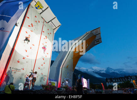 Europe, France, Haute Savoie, Rhone Alpes, Chamonix, festival d'escalade Banque D'Images