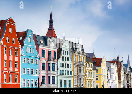 Rostock, Allemagne vieille ville paysage urbain. Banque D'Images
