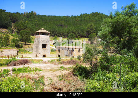 Floristella, ancienne mine de soufre en Sicile Banque D'Images