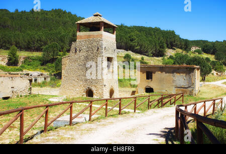 Floristella, ancienne mine de soufre en Sicile Banque D'Images